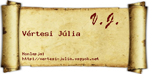 Vértesi Júlia névjegykártya